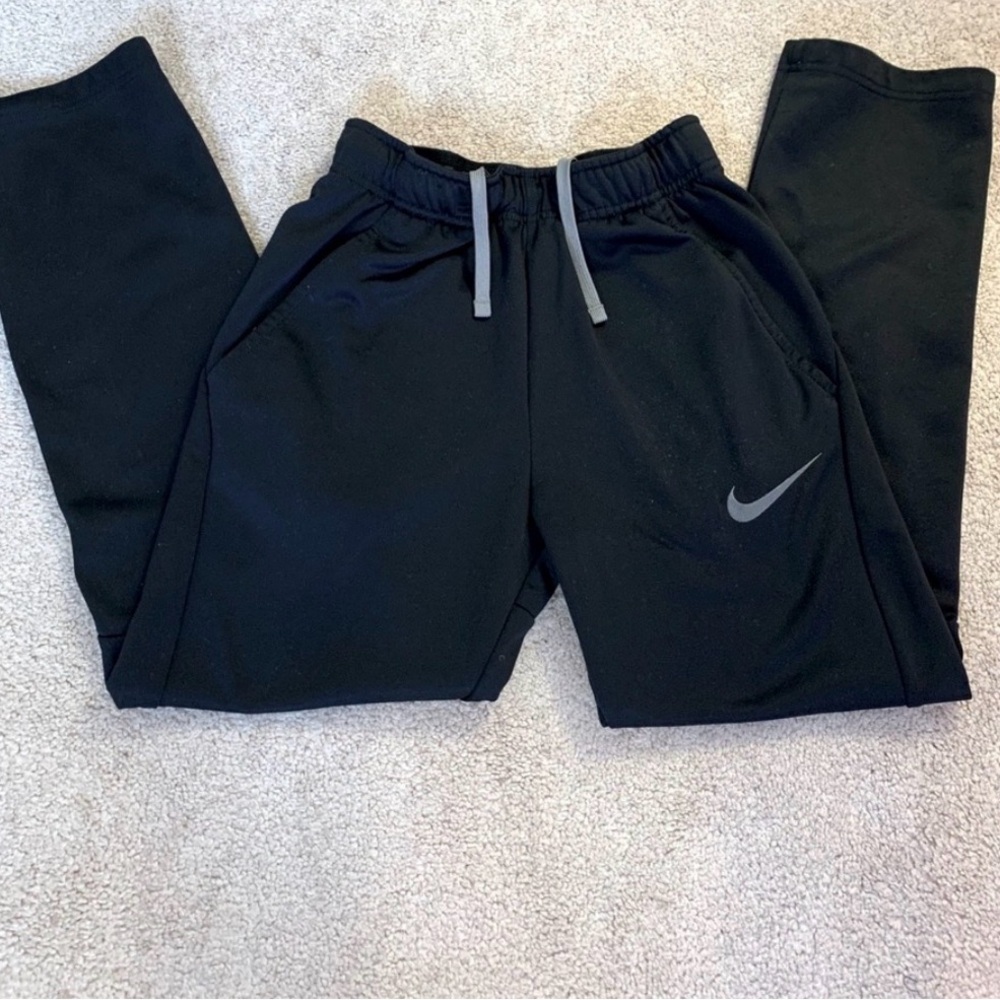 Nike Black Kids Joggers with Gray Swoosh